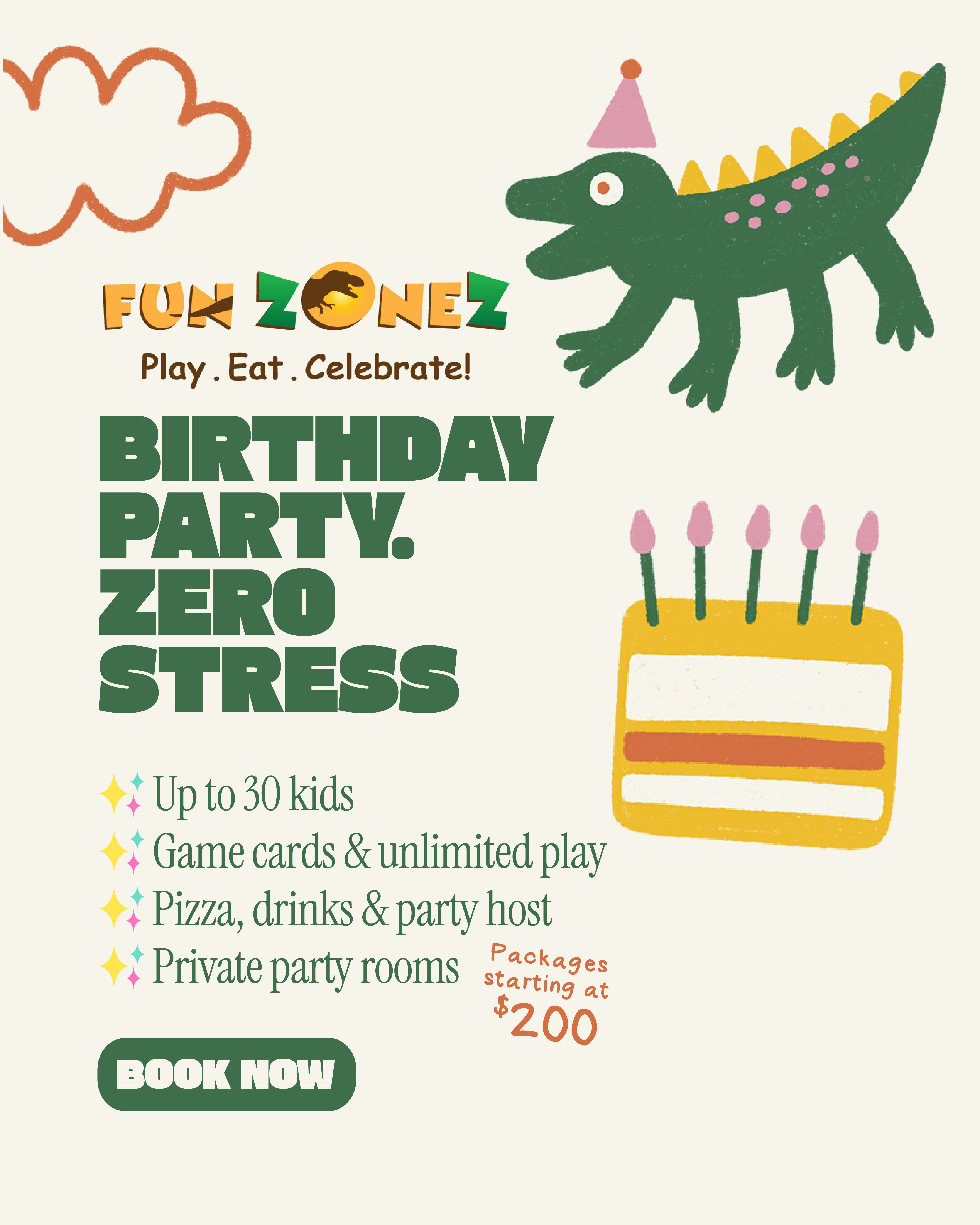 Fun ZoneZ birthday party package